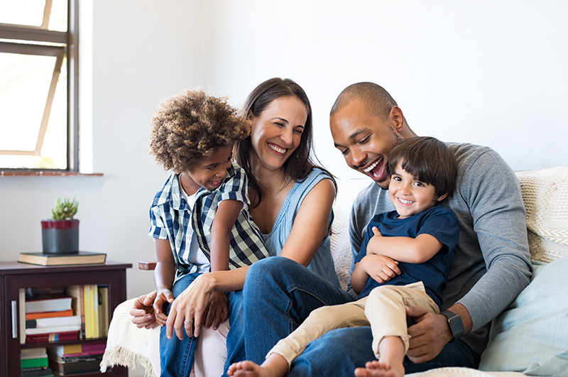 family laughing together